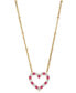 Macy's lab-Grown Ruby (1/4 ct. t.w.) & Lab-Grown White Sapphire (1/4 ct. t.w.) Heart Pendant Necklace in 14k Gold-Plated Sterling Silver, 16" + 2" extender