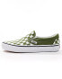 Vans classic slip on trainers in mid green and white checkerboard