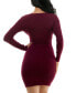 Juniors' Round-NecK Faux-Wrap Ribbed Sweater Dress