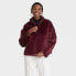 Фото #1 товара Women's Faux Fur Quarter Zip Sweatshirt - A New Day Burgundy S