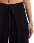 JDY loose fit texture trouser with layered side split in black