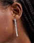 True Decadence baguette crystal drop earrings in silver