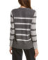 Kier + J Striped Cashmere Cardigan Women's Grey S