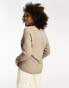 Object v neck jumper in fossil beige melange