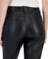 Фото #6 товара Juniors' Asymmetrical-Waist Faux Leather Ankle Jeans