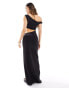 ASOS DESIGN one shoulder twist cut out maxi dress in black