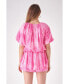 Women's Paisely Eyelet Balloon Top with Tie-dye Effect