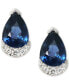 Фото #1 товара Sapphire (1 ct. t.w.) & Diamond (1/20 ct. t.w.) Pear Stud Earrings in 14k White Gold