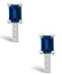 ფოტო #2 პროდუქტის Sapphire (1-3/8 Ct. t.w.) and Diamond (1/8 Ct. t.w.) Stud Earrings