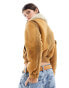 Фото #3 товара Mango washed aviator jacket in brown