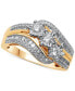 ფოტო #1 პროდუქტის Diamond Three Stone Baguette Swirl Ring (3/4 ct. t.w.) in 10k Gold