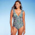 Women's Ruffle Shoulder Ruched Full Coverage One Piece Swimsuit - Kona Sol