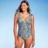 Фото #2 товара Women's Ruffle Shoulder Ruched Full Coverage One Piece Swimsuit - Kona Sol