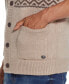 Men's Jacquard Sherpa Lined Button Down Sweater Jacket