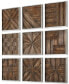 Фото #1 товара Bryndle 9-Pc. Rustic Wooden Squares Wall Art Set