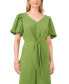 ფოტო #4 პროდუქტის Women's V-Neck Tie-Front Short-Sleeve Jumpsuit