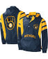 Фото #1 товара Men's Navy Milwaukee Brewers Impact Hoodie Half-Zip Jacket