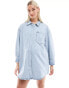 Фото #6 товара ASOS DESIGN Maternity denim mini shirt dress with front pockets in bleach wash