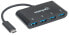 Manhattan USB-C Dock/Hub - Ports (x4): USB-A (x4) - 5 Gbps (USB 3.2 Gen1 aka USB 3.0) - External Power Supply Not Needed - Equivalent to Startech HB30C4AB - Cable 20cm - SuperSpeed USB - Black - Three Year Warranty - Blister - USB 3.2 Gen 1 (3.1 Gen 1) Type-C - USB