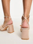 Glamorous Exclusive mid heel sandals with bow in blush