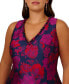 ფოტო #4 პროდუქტის Plus Size Floral Jacquard High-Low-Hem Dress