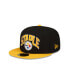 Фото #1 товара Men's X Staple Black, Gold Pittsburgh Steelers Pigeon 59Fifty Fitted Hat