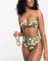 ASOS DESIGN mix and match high leg high waist bikini bottom in animal daisy print Mustermix, 32 - фото #4