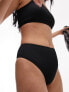 Фото #1 товара Topshop mix and match high waist bikini bottoms in black rib