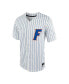 Фото #3 товара Men's White, Royal Florida Gators Pinstripe Replica Full-Button Baseball Jersey