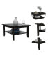 Essential Coffee Table, One Shelf, Four Legs - Black