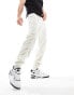 ASOS DESIGN oversized joggers with ruching in off white