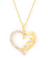 Фото #1 товара Macy's simulated Morganite Mom Heart Pendant 18" Necklace