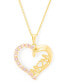 ფოტო #1 პროდუქტის Simulated Morganite Mom Heart Pendant 18" Necklace