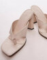 Topshop Gisele toe post heeled mule in off white Белый, 36 - фото #3