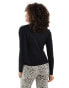 Vero Moda long sleeve baby rib top in black