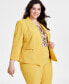 ფოტო #3 პროდუქტის Plus Size Collarless Open-Front Long-Sleeve Blazer