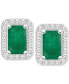 ფოტო #6 პროდუქტის Sapphire (1-2/5 ct. t.w) & Diamond (1/5 ct. t.w.) Stud Earrings in Sterling Silver (Also in Ruby & Emerald)