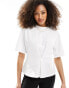 Фото #1 товара French Connection pleat detail t-shirt in white