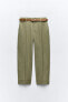 Linen blend trousers with belt