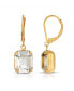 Gold-Tone Octagon Drop Earrings Made with Crystals