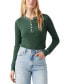 Women's Jakob Long Sleeve Waffle-Knit Henley Top Python Gre, S - фото #1