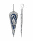 ფოტო #1 პროდუქტის Silver-tone Blue Enamel Large Crane Earrings