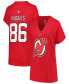 Фото #1 товара Branded Women's Jack Hughes Red New Jersey Devils Plus Size Name Number T-Shirt