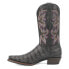 Dingo Gator Embroidered Alligator Print Snip Toe Cowboy Mens Black Casual Boots