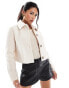 River Island cropped wool trophy jacket in cream