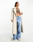 ASOS EDITION belted longline wool mix coat in cream