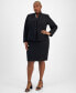 ფოტო #1 პროდუქტის Plus Size Stand-Collar Skirt Suit