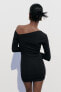 Фото #5 товара Асимметричное драпированное платье ZARA