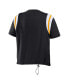 ფოტო #2 პროდუქტის Women's Black Pittsburgh Steelers Cinched Colorblock T-shirt