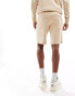 Armani Exchange linear logo sweat shorts in beige CO-ORD